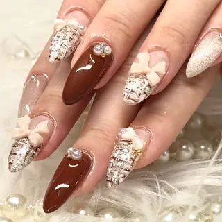 ネイル ルシイ🎀新宿長さ 出しパーツ専門店のネイルデザイン