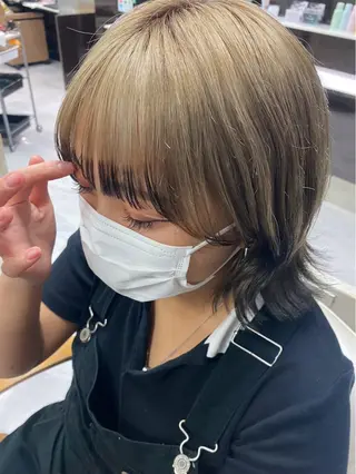 ショート カラー 🐥くまがい💛 ダブルカラー／パーマのヘアスタイル