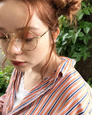 ミディアム ヘアアレンジ 顔周りレイヤー/韓国 ブリーチminamiのヘアスタイル