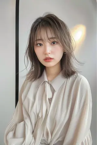 ミディアム 最新ケアカラー 髪質改善YUTOのヘアスタイル