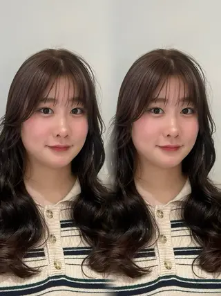 セミロング カラー 顔周り/透明感/銀座 🩵りのせのヘアスタイル