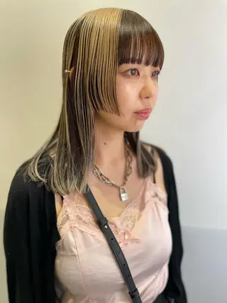 ミディアム カラー SALOWIN所属・ブリーチ✨ ボブ🪢レイヤーのヘアスタイル