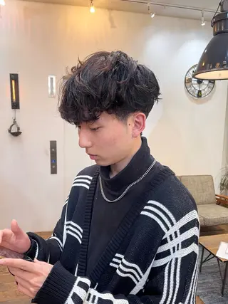 メンズ Belle 並木通り店所属・rena/ パーマ/カラーのヘアスタイル