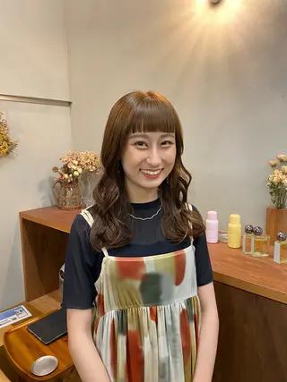 セミロング カラー NIKO/名古屋/ 伏見/花屋併設のヘアスタイル