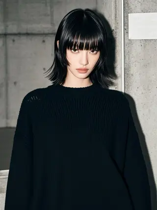 ミディアム ウルフカット 811 大阪梅田 ウルフのヘアスタイル