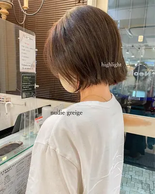 ショート カラー ボブ ブリーチ/miinaのヘアスタイル