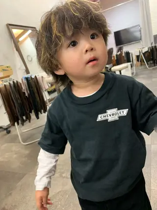 カラー パーマ キッズ 田中 沙也香のヘアスタイル