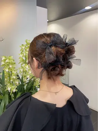 ロング ヘアアレンジ 暖色カラー /ヘアアレンジ/花鈴のヘアスタイル