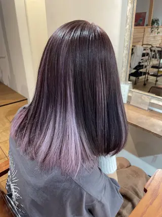 ミディアム カラー ヘアアレンジ にいた　かづしげのヘアスタイル