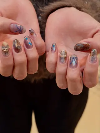 ネイル なんば堀江/育爪施術 ニュアンス✻Kaphのネイルデザイン