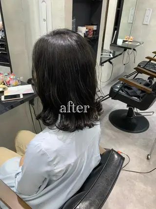 ミディアム カラー 新宿/韓国レイヤー 髪質改善カラー/角所のヘアスタイル