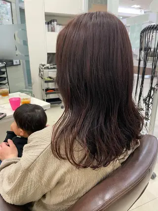 セミロング カラー パーマ 大住 京平のヘアスタイル