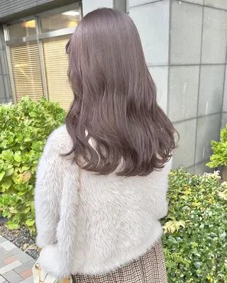 セミロング カラー 明石遼/ベージュ / ピンクのヘアスタイル