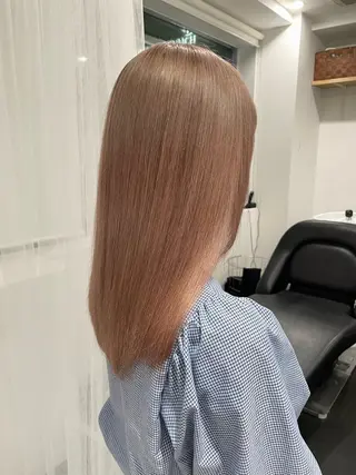 ミディアム カラー ブリーチ/ベージュ /レイヤー/ひよりのヘアスタイル
