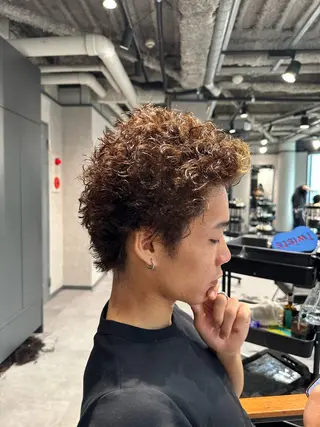 ショート パーマ ヘアアレンジ メンズ NEXT NEO所属・メンズヘア静岡 ✂︎Ryuheiのヘアスタイル