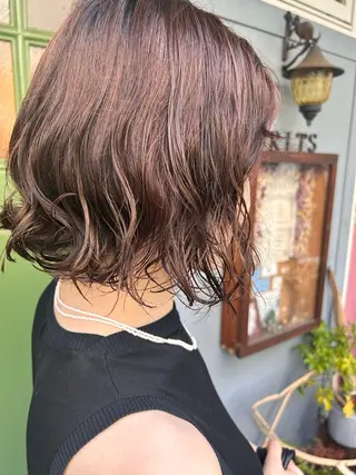 ショート パーマ 清水千優/パーマ/透 明感カラー/メンズのヘアスタイル