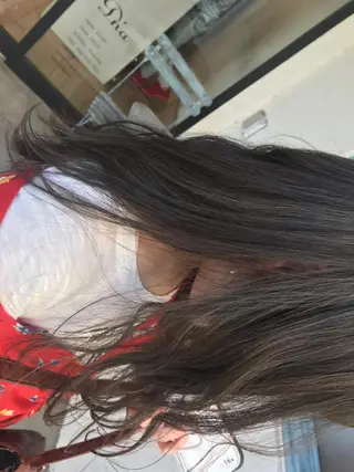 ロング カラー ヘアアレンジ オリーブ透明感カラー 表参道/MIKUのヘアスタイル