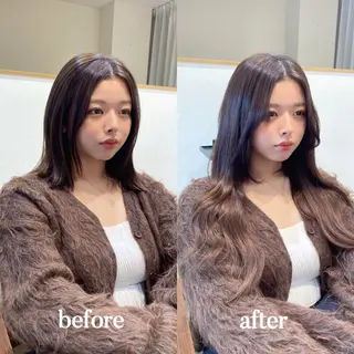 𝐲𝐮𝐮𝐦𝐢 エクステ/ 艶カラーのヘアスタイル