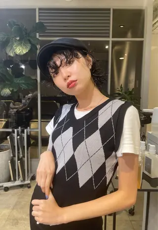 ショート パーマ 斉藤 瑞恵のヘアスタイル