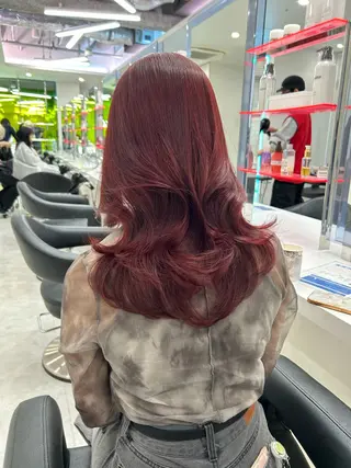 ロング カラー ヘアアレンジ トレンド暖色/ sayaka🍒のヘアスタイル