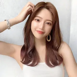 セミロング カラー 顔周り/くびれヘア 韓国ヘア💕風間るなのヘアスタイル