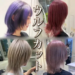 ミディアム 💖ブリーチ/暖色 𝐘𝐮𝐢💖のヘアスタイル