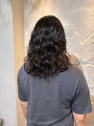 ミディアム パーマ オーガニックカラー/ 表参道/ルカのヘアスタイル