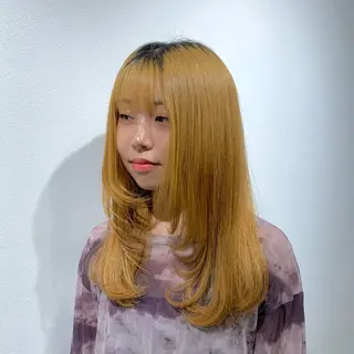 ロング カラー ヘアアレンジ キヨミ 韓国レイヤーカットのヘアスタイル