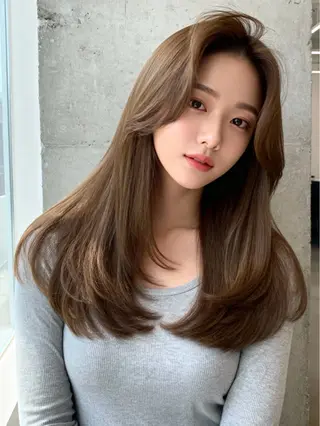 ロング カラー 韓国レイヤーカット 🫧大阪梅田レイヤーのヘアスタイル