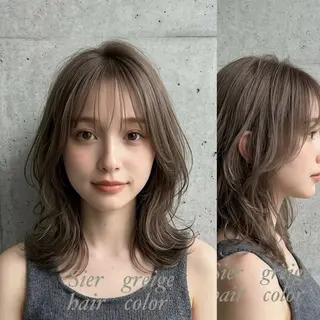 ミディアム カラー M.SLASH 辻 孝志のヘアスタイル