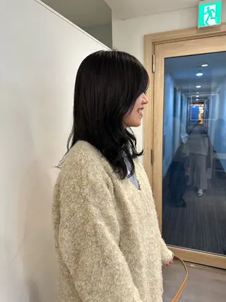 セミロング カラー 梅田/柔らかカラー/ オオハシ リナコのヘアスタイル