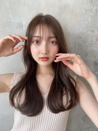 セミロング カラー 顔周り/くびれヘア 韓国ヘア💕風間るなのヘアスタイル