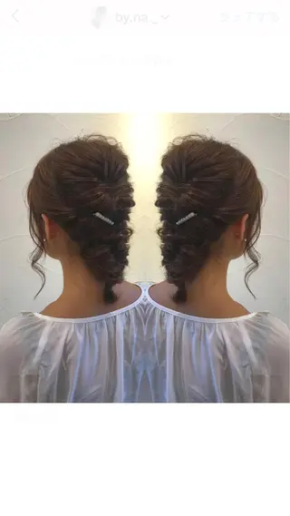 ヘアアレンジ 透明感カラー・ 髪質改善🩵イケダのヘアスタイル