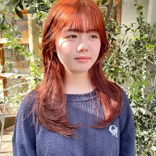 ロング カラー 🍊暖色×顔周り 🍊cocoroのヘアスタイル