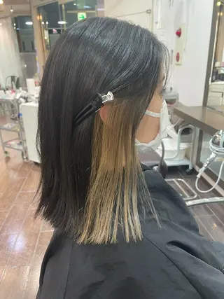 セミロング カラー 韓国ヘア🦋 MIYUのヘアスタイル