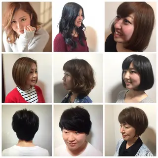 ショート ミディアム カラー パーマ 浅沼 美歩のヘアスタイル