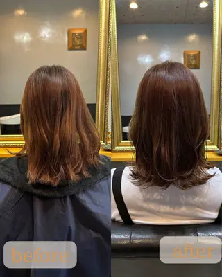 ミディアム カラー 渡辺俊介 暗髪カラー /美髪矯正/髪質改善のヘアスタイル