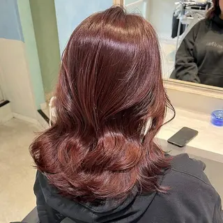 ミディアム カラー 💖ブリーチ/暖色 𝐘𝐮𝐢💖のヘアスタイル