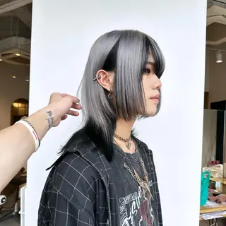 キッズ 大阪ウルフカット ハッシュカットのヘアスタイル
