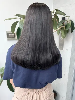 セミロング カラー パーマ ヘアアレンジ 透明感/オリーブ/ グレージュ/YUKAのヘアスタイル