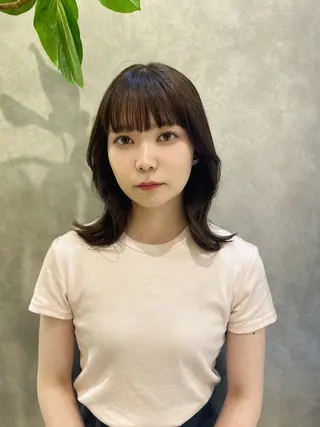 ミディアム カラー あいり 福岡美容師のヘアスタイル