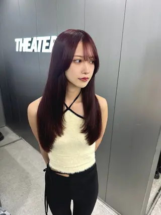 ロング カラー 暗髪🩶ラベンダー/ ブルー/ユウナ🤍のヘアスタイル