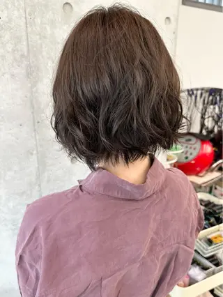 ミディアム パーマ 小顔ボブ/お悩み解決 /ボブパーマ/とういのヘアスタイル
