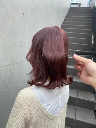 セミロング カラー opus 店長大和 レイヤー/赤み消しのヘアスタイル