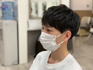 ショート カラー メンズ ハイライト&曲がる 縮毛矯正特化 玉置のヘアスタイル