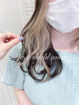 ミディアム 横浜🍒ルーツカラー エクステ／RIEのヘアスタイル