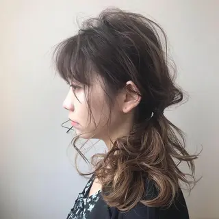 セミロング カラー Lien 深井店のヘアスタイル
