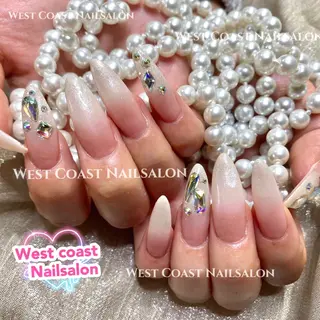 ネイル リボン、ガーリー パーツ放題専門店のネイルデザイン