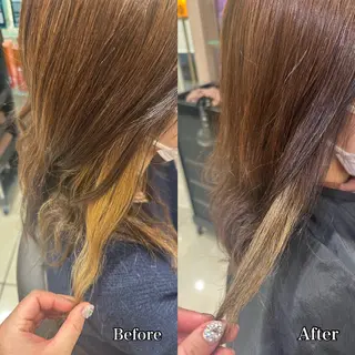 セミロング カラー Miyu🦄ash メンズカット/まつげのヘアスタイル