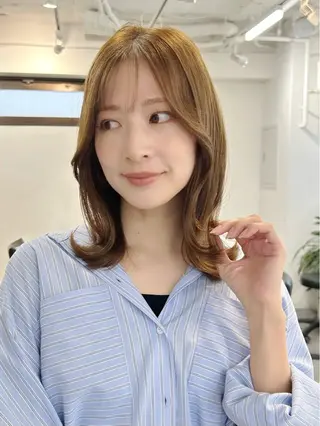 ミディアム カラー 池袋/レイヤー/ 顔まわり/taigaのヘアスタイル